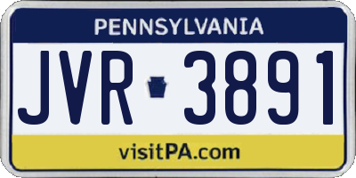 PA license plate JVR3891