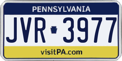 PA license plate JVR3977