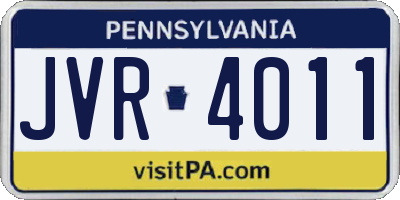 PA license plate JVR4011