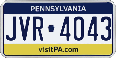 PA license plate JVR4043