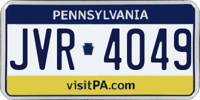 PA license plate JVR4049