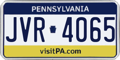 PA license plate JVR4065