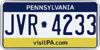 PA license plate JVR4233