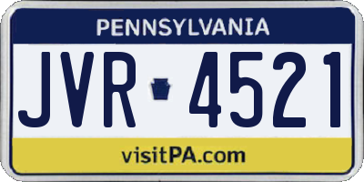 PA license plate JVR4521
