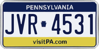 PA license plate JVR4531