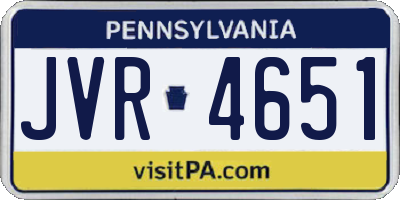 PA license plate JVR4651