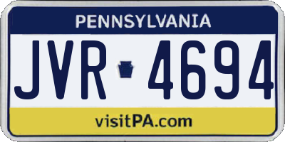 PA license plate JVR4694