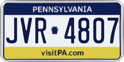 PA license plate JVR4807
