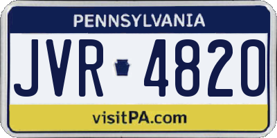 PA license plate JVR4820