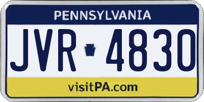 PA license plate JVR4830