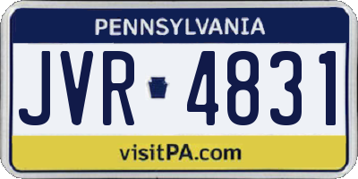 PA license plate JVR4831