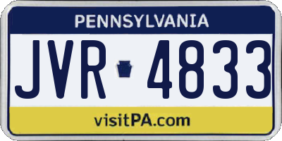 PA license plate JVR4833