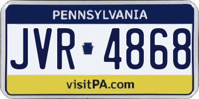 PA license plate JVR4868