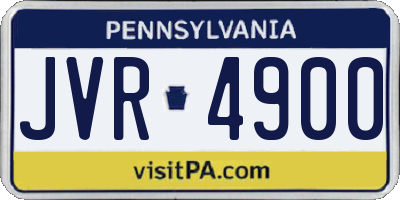 PA license plate JVR4900