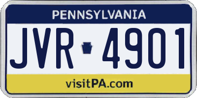 PA license plate JVR4901