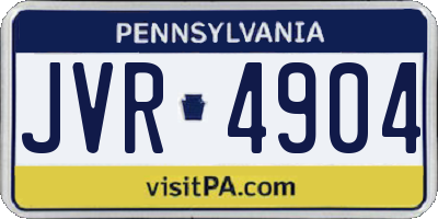 PA license plate JVR4904