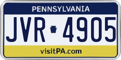 PA license plate JVR4905
