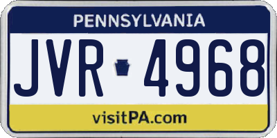 PA license plate JVR4968