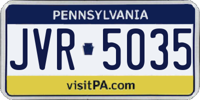 PA license plate JVR5035