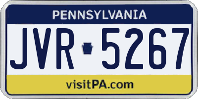 PA license plate JVR5267