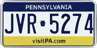 PA license plate JVR5274