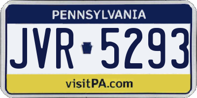 PA license plate JVR5293