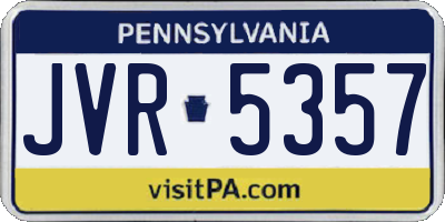 PA license plate JVR5357