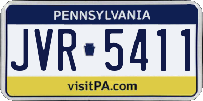PA license plate JVR5411