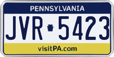 PA license plate JVR5423