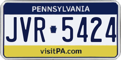 PA license plate JVR5424