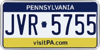 PA license plate JVR5755