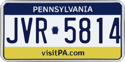 PA license plate JVR5814