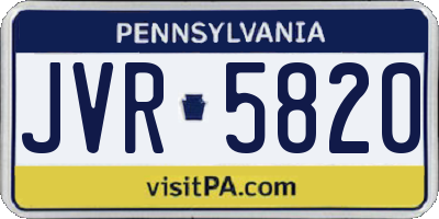 PA license plate JVR5820