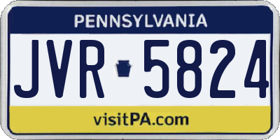 PA license plate JVR5824