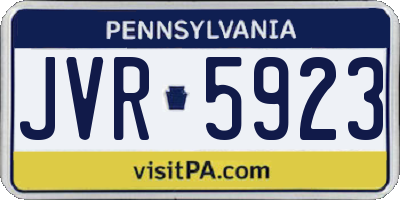 PA license plate JVR5923