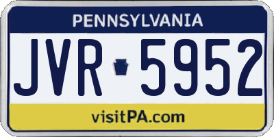 PA license plate JVR5952
