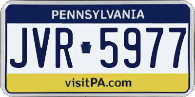 PA license plate JVR5977