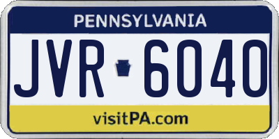 PA license plate JVR6040