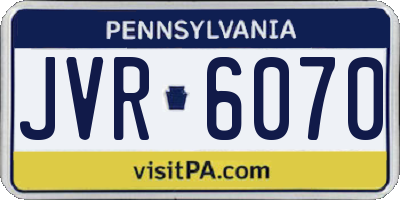 PA license plate JVR6070