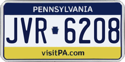PA license plate JVR6208