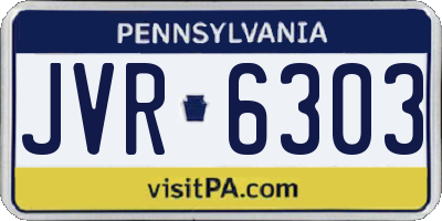 PA license plate JVR6303