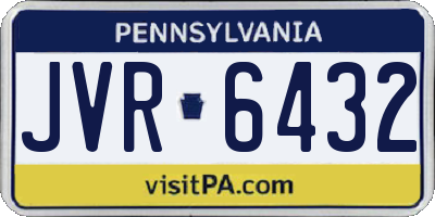 PA license plate JVR6432