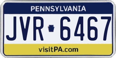 PA license plate JVR6467