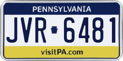 PA license plate JVR6481