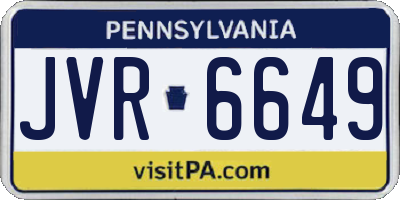 PA license plate JVR6649