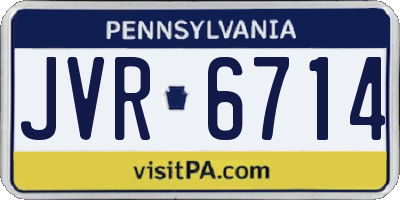 PA license plate JVR6714
