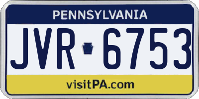 PA license plate JVR6753