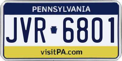 PA license plate JVR6801