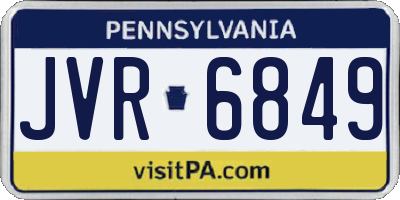 PA license plate JVR6849