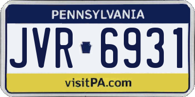 PA license plate JVR6931